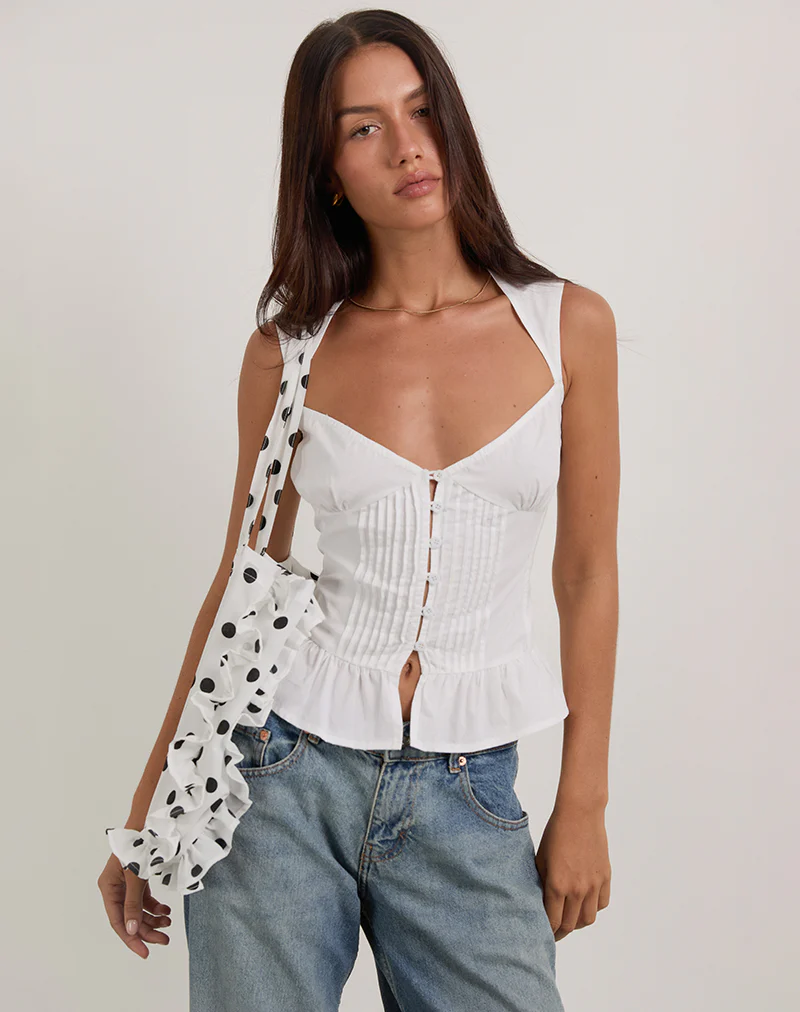 Arata Top in Poplin White - Image 4