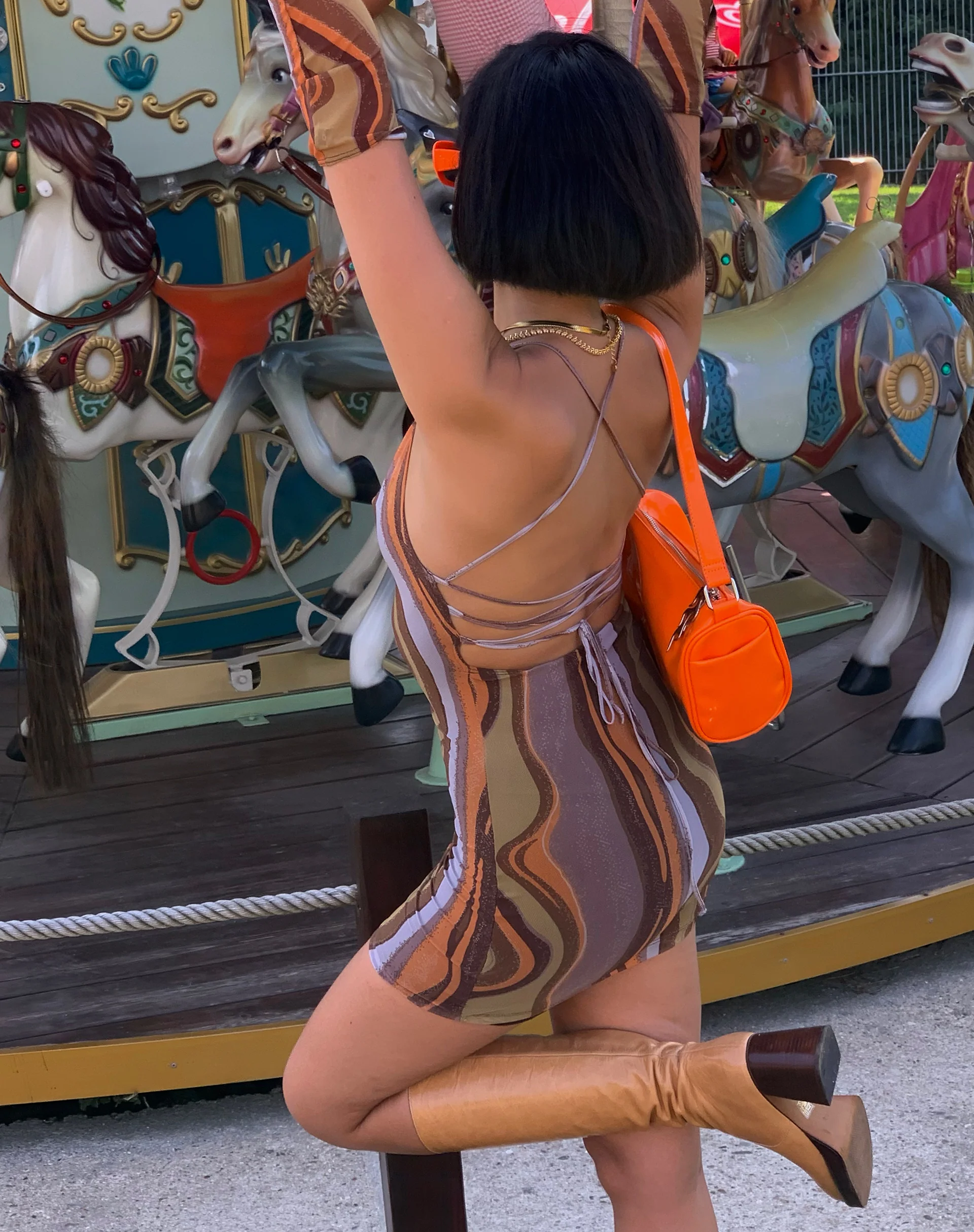Bexley Mini Dress in Earthy Gradient - Image 4