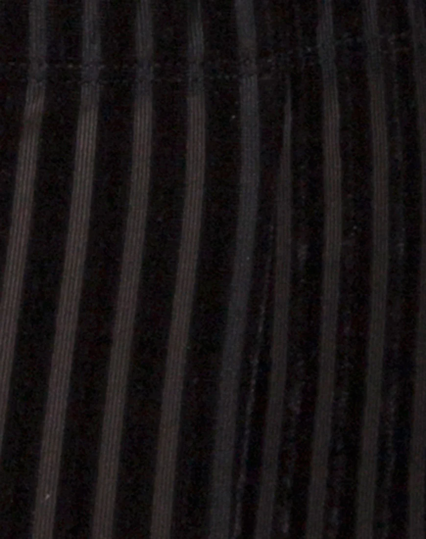 Bike Short in Velvet Sheer Stripe Black X Princess Polly - Image 7