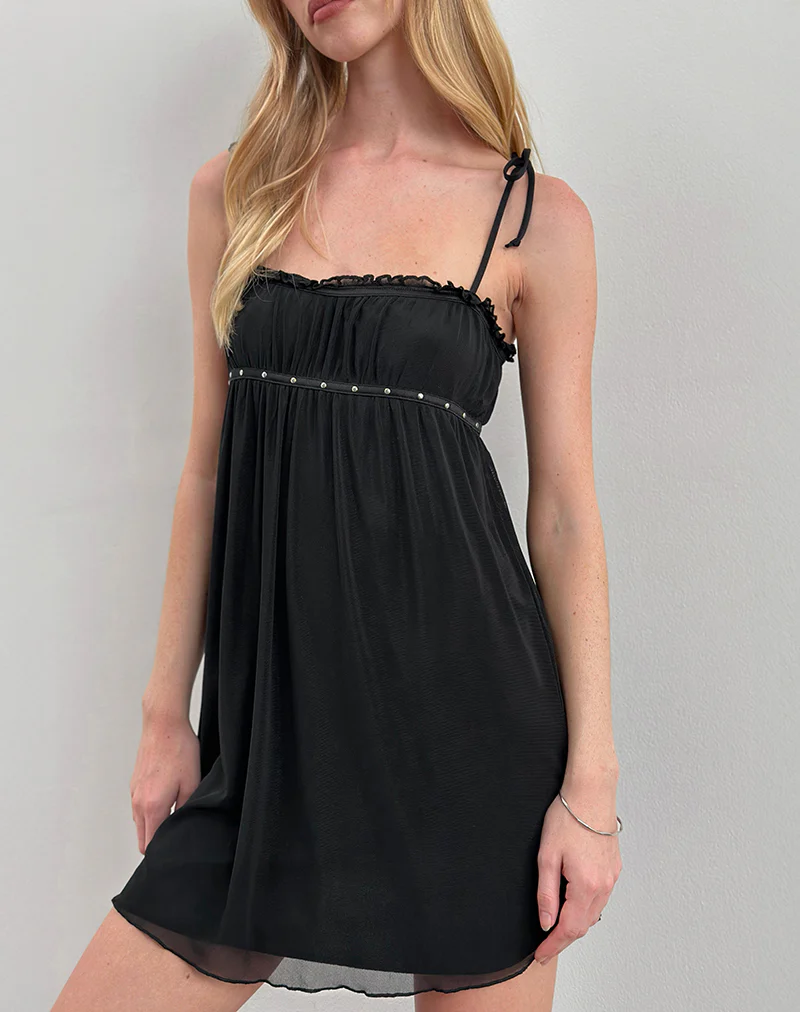 Damiera Mini Dress in Black - Image 2