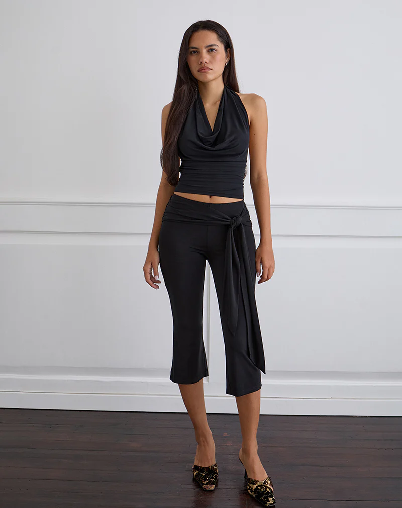 Effy Tie Side Cupro Capri in Black - Image 2