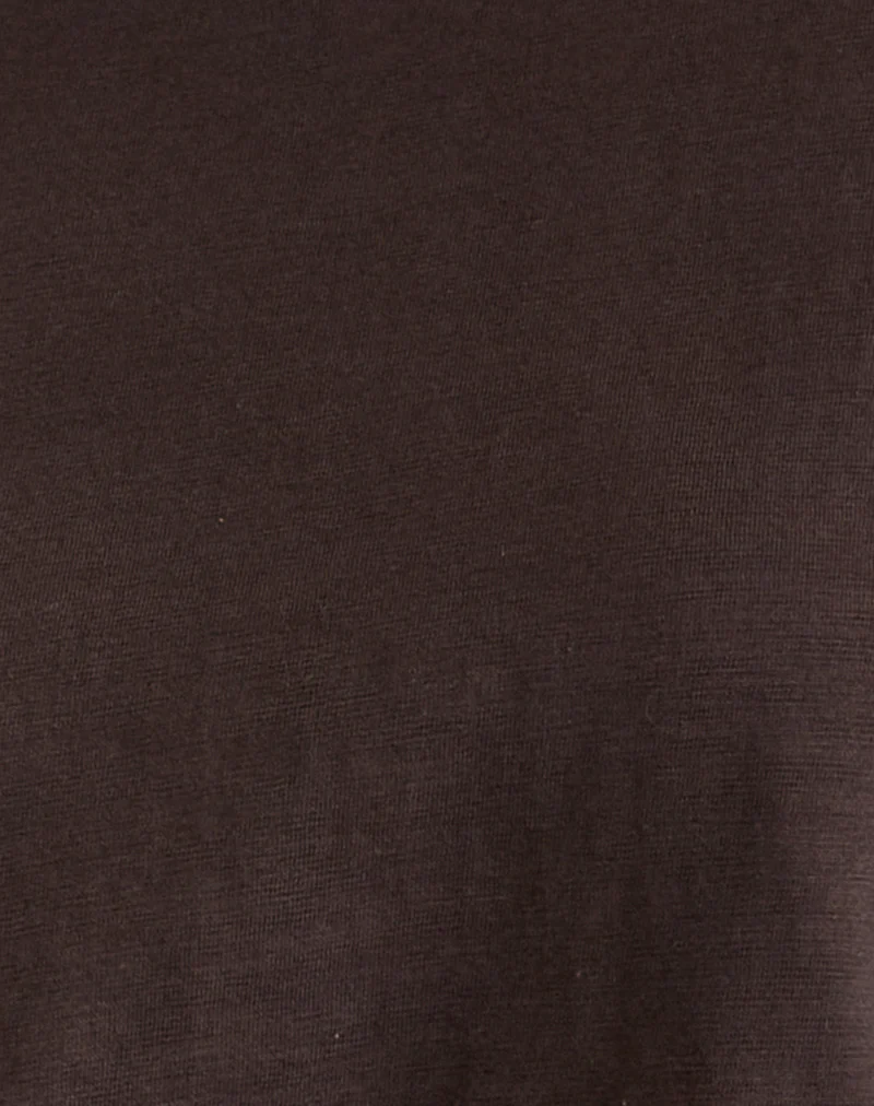 Enid Layered T-Shirt in Chocolate Brown and Light Blue - Image 6