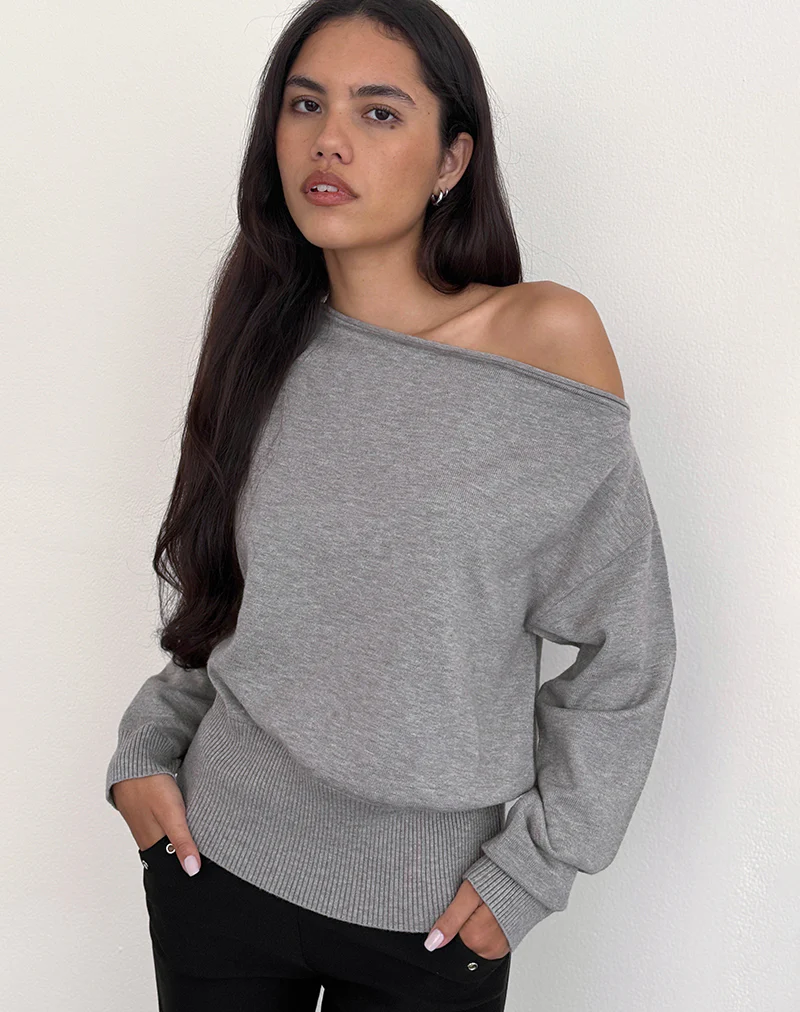 Jalira Jumper in Knit Grey - Image 3