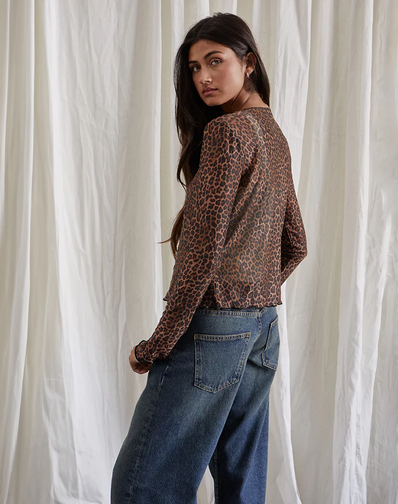 Kahula Shirt in Mesh Rar Leopard - Image 4