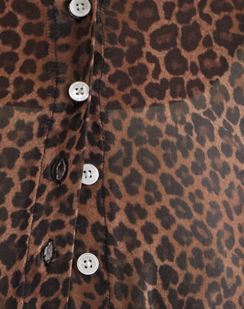 Kahula Shirt in Mesh Rar Leopard - Image 6