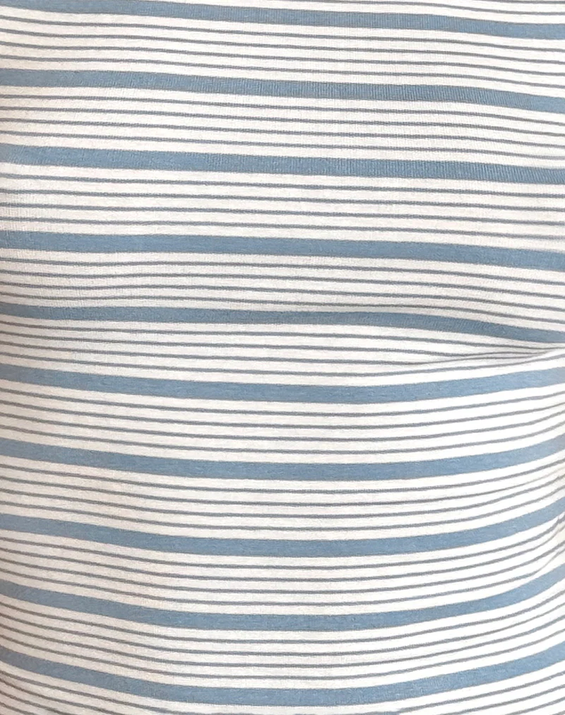 Kenichi Top in Stripe Blue and White Jersey - Image 5