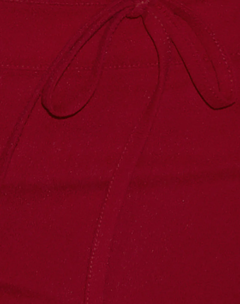 Lija Tie Belt Shorts in Tailoring Red - Image 5