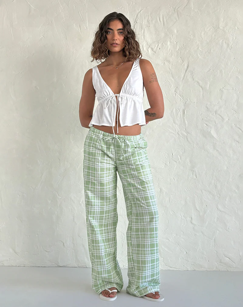 Lirura Trouser in Table Cloth Neo Mint - Image 2