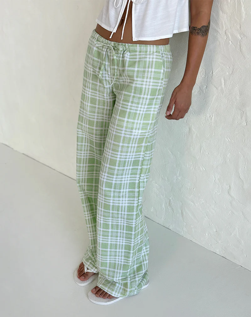 Lirura Trouser in Table Cloth Neo Mint - Image 3