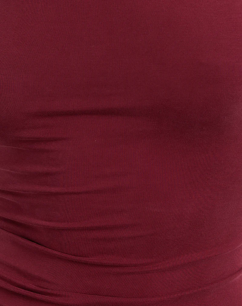 Lorie Halter Top in Cupro Dark Red - Image 6