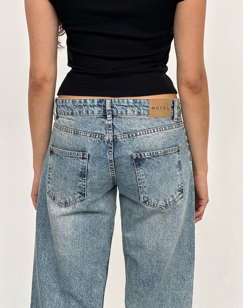 Low Rise Parallel Jeans in Vintage Blue Wash - Image 2