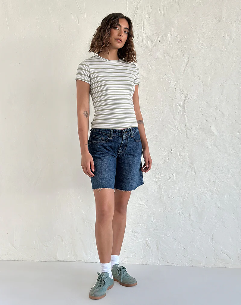 Roomy Low Rise Jorts in Mid Blue Used - Image 3