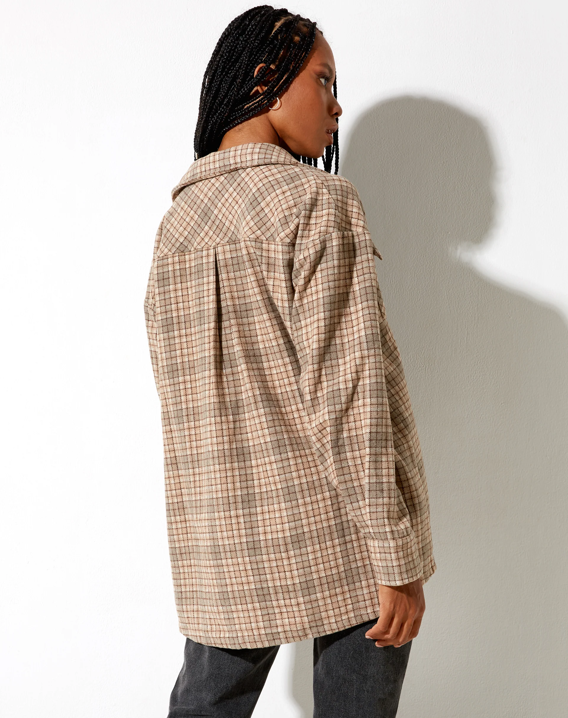 Marcella Shirt in Grey Tan Brown - Image 2