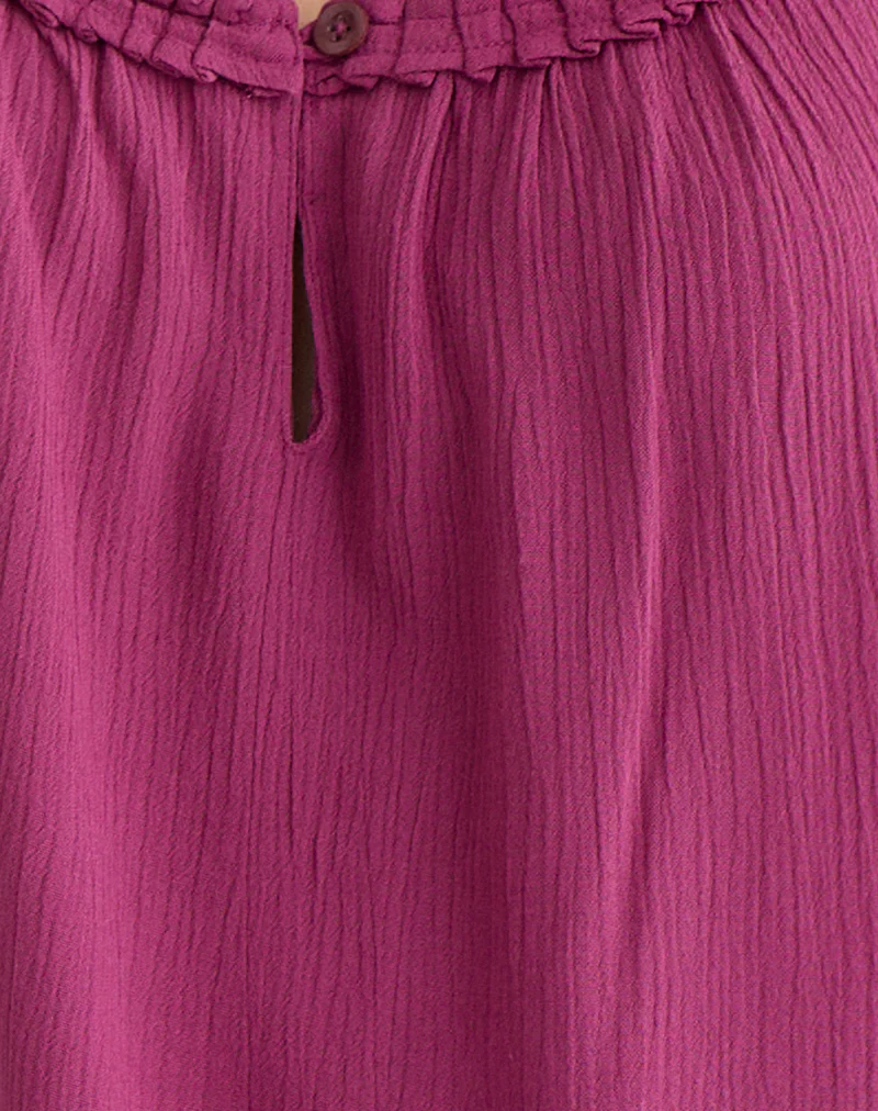 Merisso Scoop Neck Keyhole Top Daco in Rose Burgundy - Image 5