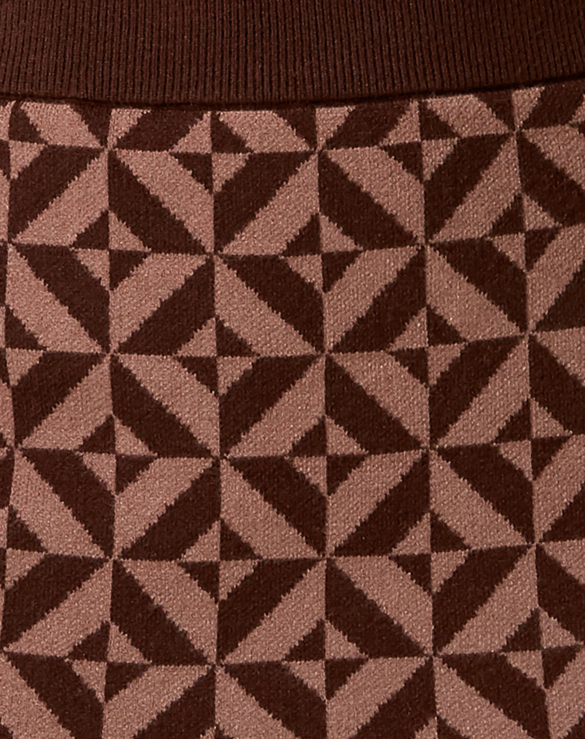 Riani Mini Skirt in Geo Knit Coffee Brown - Image 6